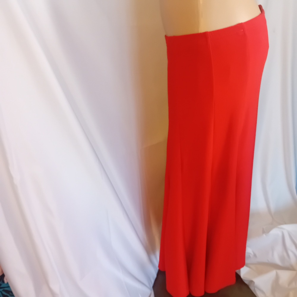 Vintage Y2K Michelle LowRise Flare Midi Skirt Stretch Career Modest Party Work M - Picture 3 of 16